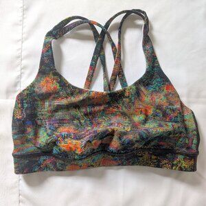 EUC Lululemon Energy Bra Glitch Tapestry Starlight Multi Women's 6 Small sports